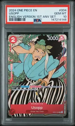 2024 ONE PIECE ENGLISH VERSION 1ST ANNIVERSARY SET #004 USOPP PSA 10 - Image 1