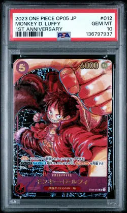 2023 ONE PIECE JAPANESE OP05-AWAKENING OF THE NEW ERA MONKEY D. LUFFY PSA 10 - Image 1