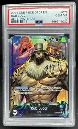 2024 One Piece 500 Years in the Future Rob Lucci Alternate Art #OP07-079 PSA 10 - Image 1