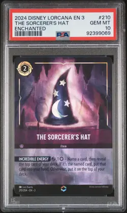 2024 DISNEY LORCANA EN 3-INTO THE INKLANDS ENCHANTED THE SORCERER'S HAT PSA 10 - Image 1