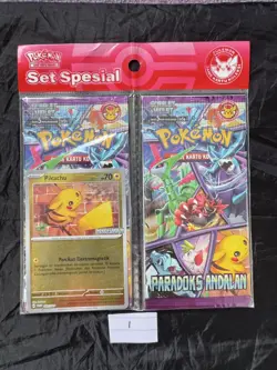 Indonesia Pokemon Card - Rare Reverse Holo Pikachu Stamp 100/SV-P -PROMO PACKS - Image 3