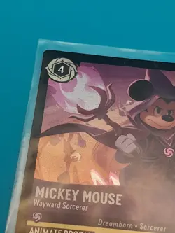 Disney Lorcana Mickey Mouse Wayward Sorcerer 51/204 Tcg Super RARE Foil Card NM - Image 3