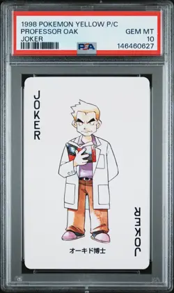 1998 POKEMON YELLOW VERSION PLAYING CARDS JOKER PROFESSOR OAK PSA 10 - Image 1