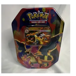 Pokemon Trading Card Game Mega Charizard Metal Tin - Charizard X/Y EX - Image 1