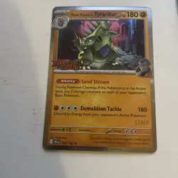 Team Rockets Tyranitar Destined Rivals Staff Promo Card 096/182 New Condition - Image 1