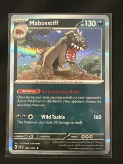 Mabosstiff 63/91 Reverse Holo NM Scarlet & Violet Paldean Fates Pokemon Card TCG - Image 1