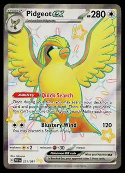 Pokemon Card - Pidgeot ex Paldean Fates 221/091 Shiny Ultra Rare - Image 1