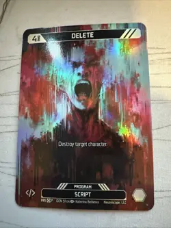 Neuroscape TCG OP Promo Card Delete 005 Holo Foil Trading Card - Image 1