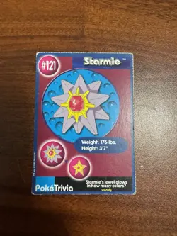 Starmie #121 Pokemon The First Movie Promo Card PokeTrivia PERFORATED - Image 2