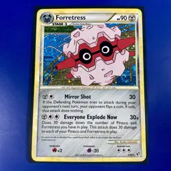 Forretress HGSS Undaunted 3/90 Double SWIRL Holo Rare Pokemon Card - Image 1