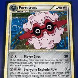 Forretress HGSS Undaunted 3/90 Double SWIRL Holo Rare Pokemon Card - Image 2