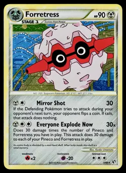 Forretress HGSS Undaunted 3/90 Double SWIRL Holo Rare Pokemon Card - Image 4