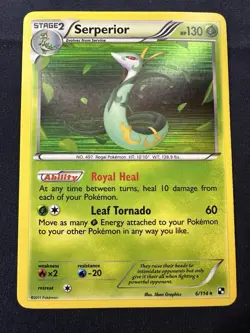 Pokemon TCG Black & White - Serperior #6/114 - Rare Holo Card LP+ FREE SHIPPING - Image 1