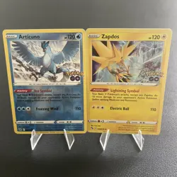 Pokemon TCG Zapdos Holo Rare Card 029/078 Pokemon Go 2022 & Articuno 024/078 NM - Image 1