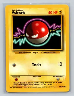 Voltorb 67/102 Base Set Pokemon Card Common TCG 1999 WOTC - Image 1