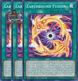 Yugioh! 3x Earthbound Fusion MP25-EN320 Common 1st Ed NM - Image 1