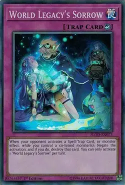 FLOD-EN073 WORLD LEGACY'S SORROW SUPER RARE UNL EDITION NEAR MINT YuGiOh TCG - Image 1
