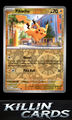 Reverse Holofoil Pikachu 062/193 Common SV02: Paldea Evolved Pokemon Card NM - Image 1