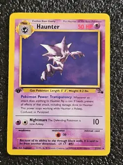 Haunter 2000 Pokemon Fossil-1st Edition Regular Non-Holo Card #21/62 - Image 1