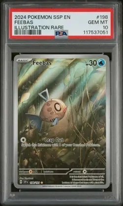 PSA 10 Gem Mint Feebas 198/191 Surging Sparks Illustration Rare Pokemon Card TCG - Image 1