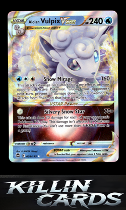 Alolan Vulpix VSTAR 034/195 Pokemon Ultra Rare SWSH12: Silver Tempest Card NM - Image 1