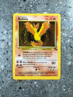 Pokemon TCG Cards Moltres 12/62 Fossil Holo Rare NM - Image 1