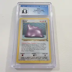 CGC 8.5 Ditto 1999 Fossil 3/62 Holo Pokemon Card psa - Image 1