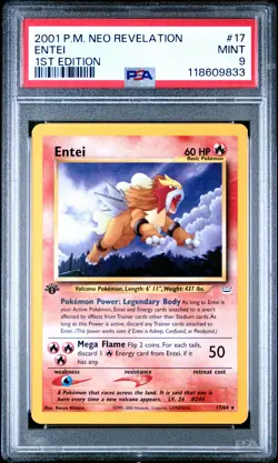 2001 Pokemon Neo Revelation 1st Edition #17 Entei PSA 9 MINT - Image 1