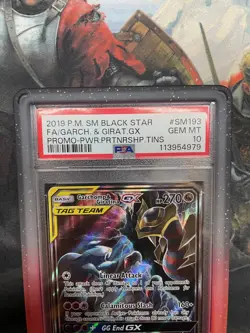 Garchomp & Giratina GX Psa 10 Gem Mint 2019 Sm193 Tag Team FA w/ Slab Guard - Image 3