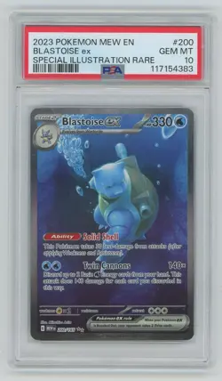 2023 POKEMON MEW EN-151 SPECIAL ILLUSTRATION RARE #200/165 BLASTOISE EX PSA 10 - Image 1