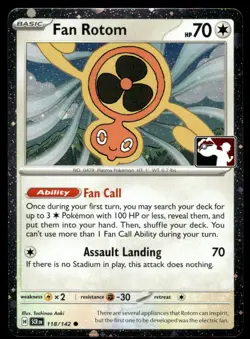 2025 Pokemon Stamped Prize Pack Series 7 Fan Rotom #118 Near Mint Holo - Image 1