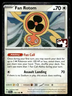 2025 Pokemon Stamped Prize Pack Series 7 Fan Rotom #118 Near Mint Holo - Image 1