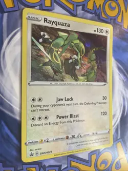 *SWIRL* Rayquaza SWSH029 Cosmos Holo Black Star Promo Pokemon Sword & Shield NM - Image 2
