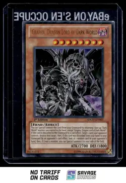 1996 YuGiOh 1st Edition Grapha Dragon Lord of Dark World #SDGU-EN001 - Image 1