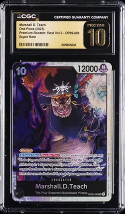 2025 ONE PIECE PREMIUM BOOSTER: VOL.2 SR MARSHALL D. TEACH CGC 10 PRISTINE - Image 1