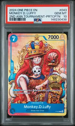 2024 ONE PIECE 2ND ANNIV TOURNAMENT-PARTICIPATION PROMO MONKEY D. LUFFY PSA 10 - Image 1