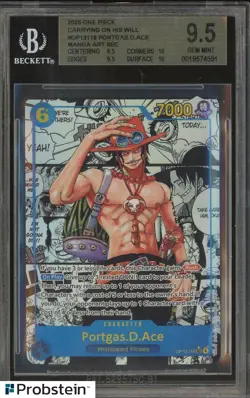 2025 One Piece Carrying On His Will #OP13119 Portgas D.Ace Manga Art Sec BGS 10 - Image 1