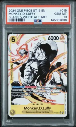 2024 ONE PIECE ULTRA DECK ST13-THE THREE BROTHERS #015 MONKEY D. LUFFY PSA 10 - Image 1