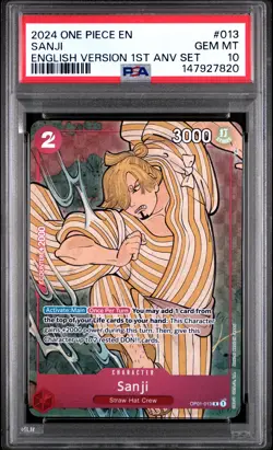 2024 ONE PIECE ENGLISH VERSION 1ST ANNIVERSARY SET #013 SANJI PSA 10 - Image 1