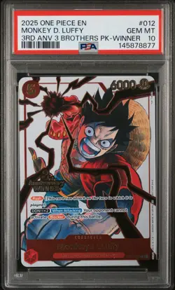 2025 ONE PIECE 3RD ANNIVERSARY TOURNAMENT 3 BROTHERS PACK MONKEY D. LUFFY PSA 10 - Image 1