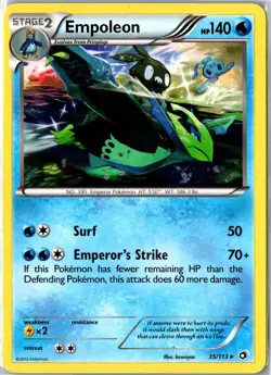 Pokemon Card - Empoleon 35/113 Legendary Treasures Rare Heavily Played - Image 1