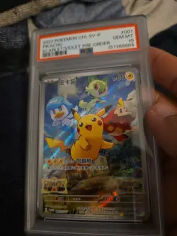 Pokemon Pikachu Holo 2022 CHI Sv-P Promotional Cards 001/SV-P PSA 10 Promo - Image 2