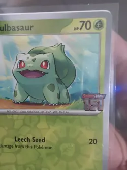 Pokemon TCG SV: 151 Bulbasaur Best Buy Stamped Promo Crimped/Miscut Error Card - Image 4