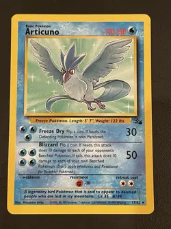 Articuno Pokemon Fossil #17 1999 Card WOTC TCG - Image 1
