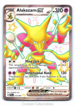 Alakazam EX 215/091 - Paldean Fates - Pokemon Card - Near Mint - Image 1