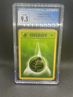 Pokemon CGC 9.5 Grass Energy 99/102 Base Set 1st Ed English 1999 Card - Gem Mint - Image 1