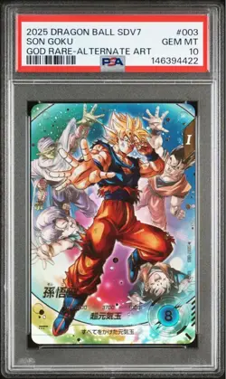 Dragon Ball Super Card Son Goku Parallel PSA10 Card SDV7-003 First Edition - Image 1