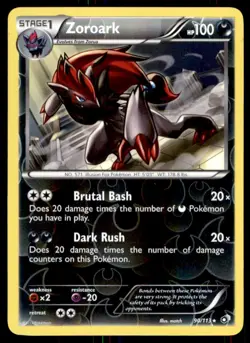 2013 Pokemon Black & White - Legendary Treasures Zoroark #90 Light Play Holo - Image 1