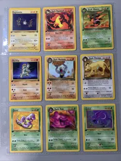 Pokemon TCG 1st Edition Team Rocket Set 9 Card Binder Page Lot WOTC VTG 2000 - Image 1