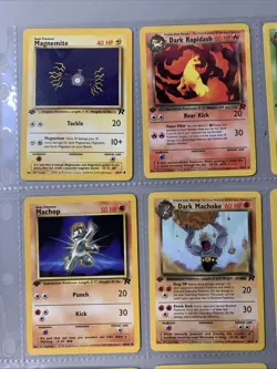 Pokemon TCG 1st Edition Team Rocket Set 9 Card Binder Page Lot WOTC VTG 2000 - Image 2